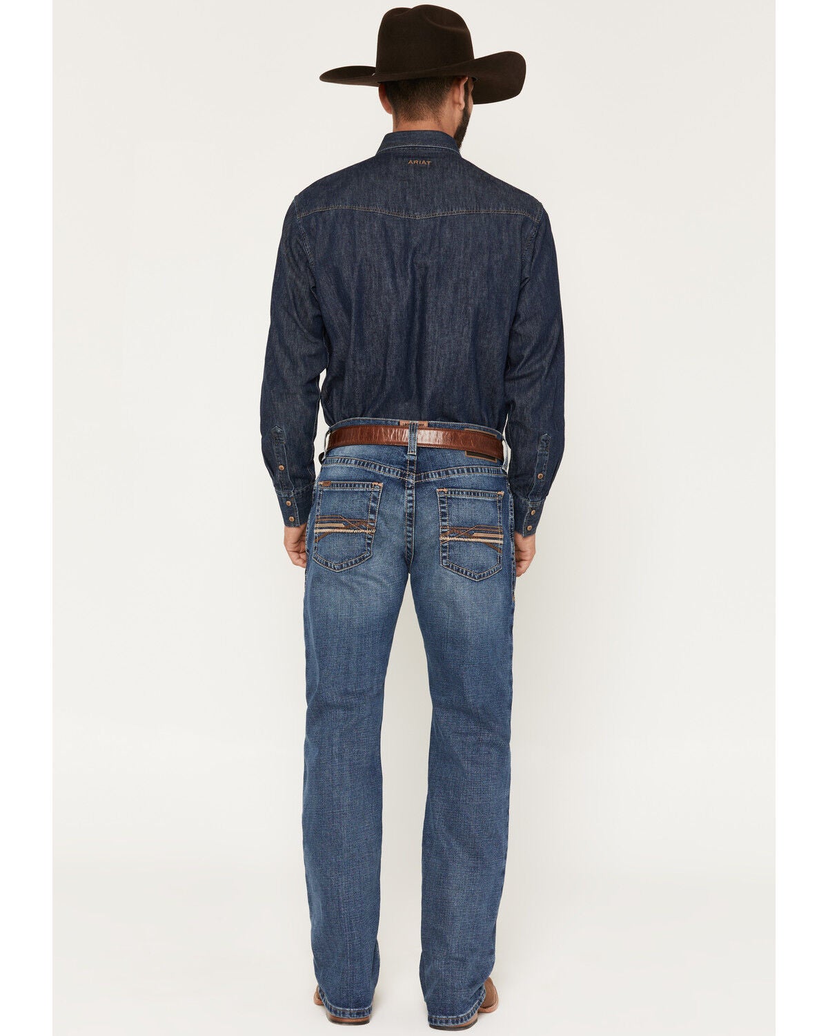 Image #3 - Ariat Men's M4 Heath Thornton Medium Wash Relaxed Bootcut Stretch Denim Jeans - Big, Medium Wash, hi-res