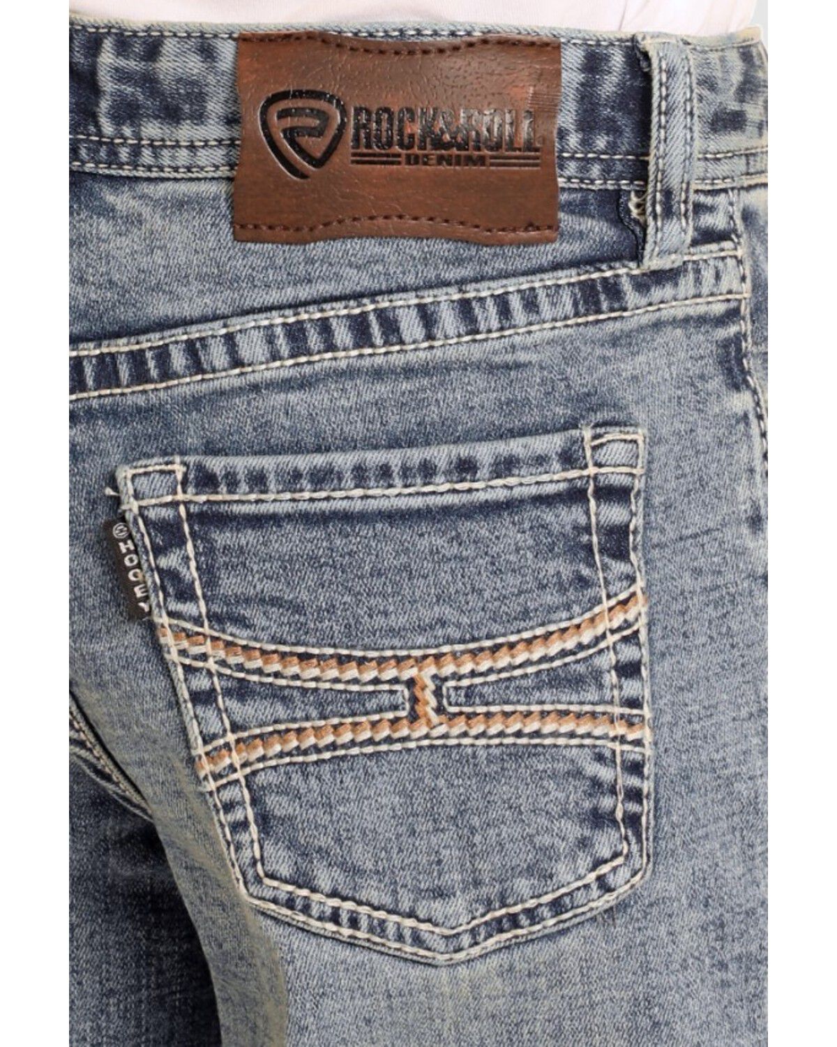 Image #2 - Hooey by Rock & Roll Denim Boys' Revolver Slim Straight Stretch Denim Jeans, Blue, hi-res