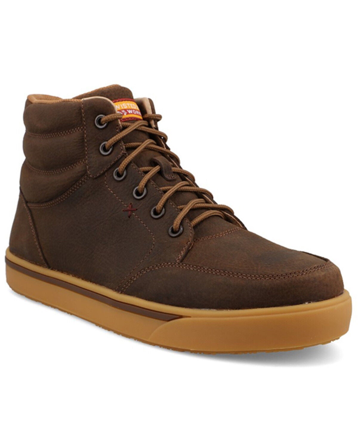 Twisted X Men's 4" Work Kicks Shoes - Composite Toe, Brown, hi-res