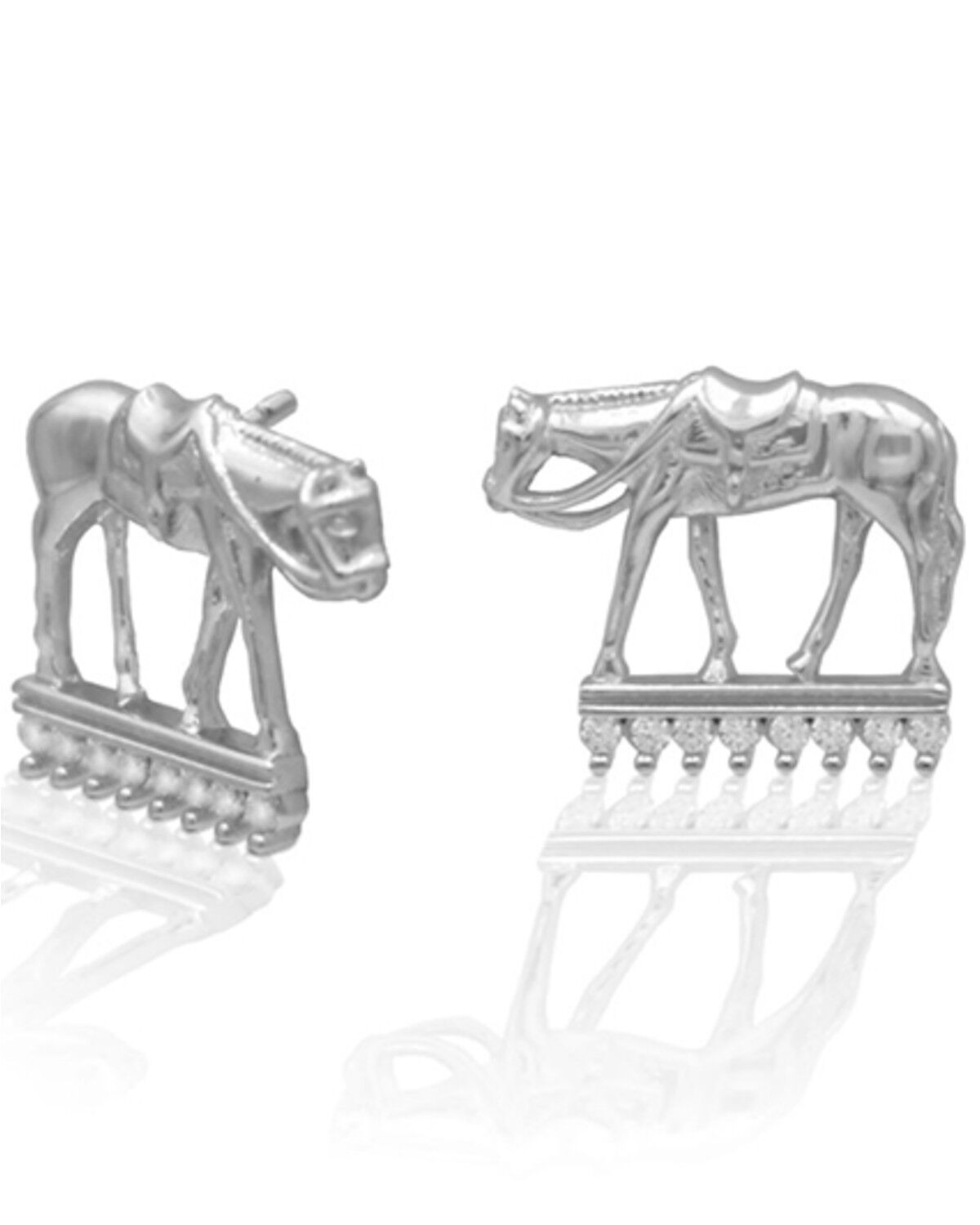 Image #1 - Kelly Herd Women's Silver Pleasure Horse Stud Earrings, No Color, hi-res