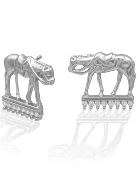 Kelly Herd Women's Silver Pleasure Horse Stud Earrings, No Color, hi-res