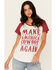 Image #1 - Blended Women's Make America Cowboy Again Short Sleeve Graphic Baseball Tee, White, hi-res