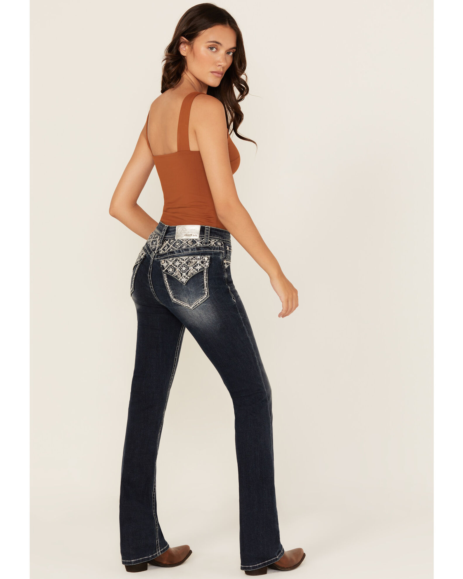 Grace in la embroidered jeans deals
