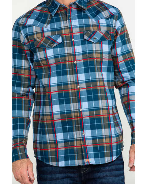 Image #4 - Cody James Men's FR Geo Print Long Sleeve Work Shirt - Tall, Light Blue, hi-res