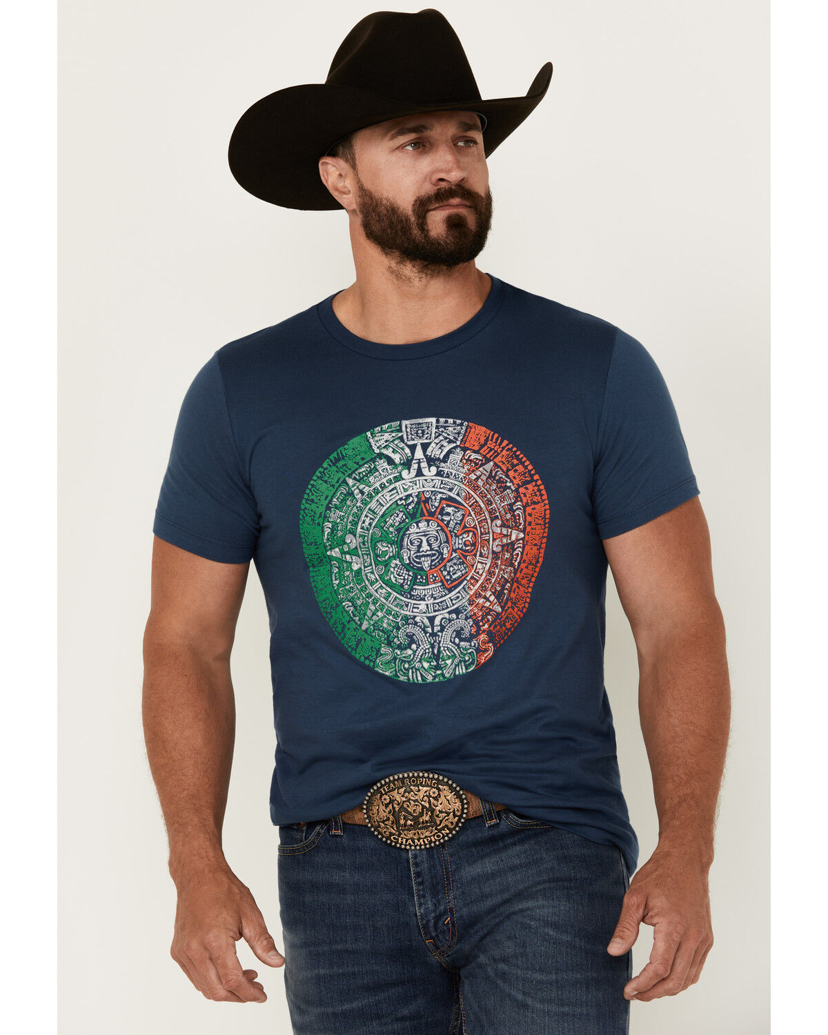 Image #1 - Cody James Men's TJ Mexico Emblem Short Sleeve Graphic T-Shirt, Navy, hi-res