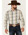 Resistol Men's White Disoto Large Plaid Button Down Western Shirt , White, hi-res