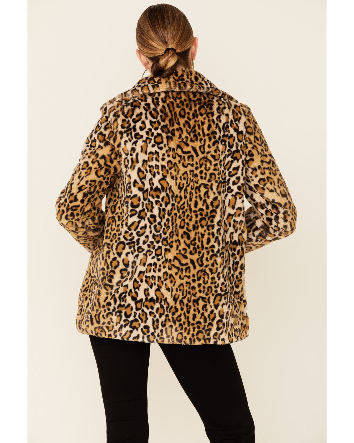 Image #4 - Shyanne Women's Cheetah Print Faux Fur Snap-Front Long Jacket, Tan, hi-res