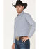 Image #2 - Ely Walker Men's Geo Print Long Sleeve Pearl Snap Western Shirt, Blue, hi-res