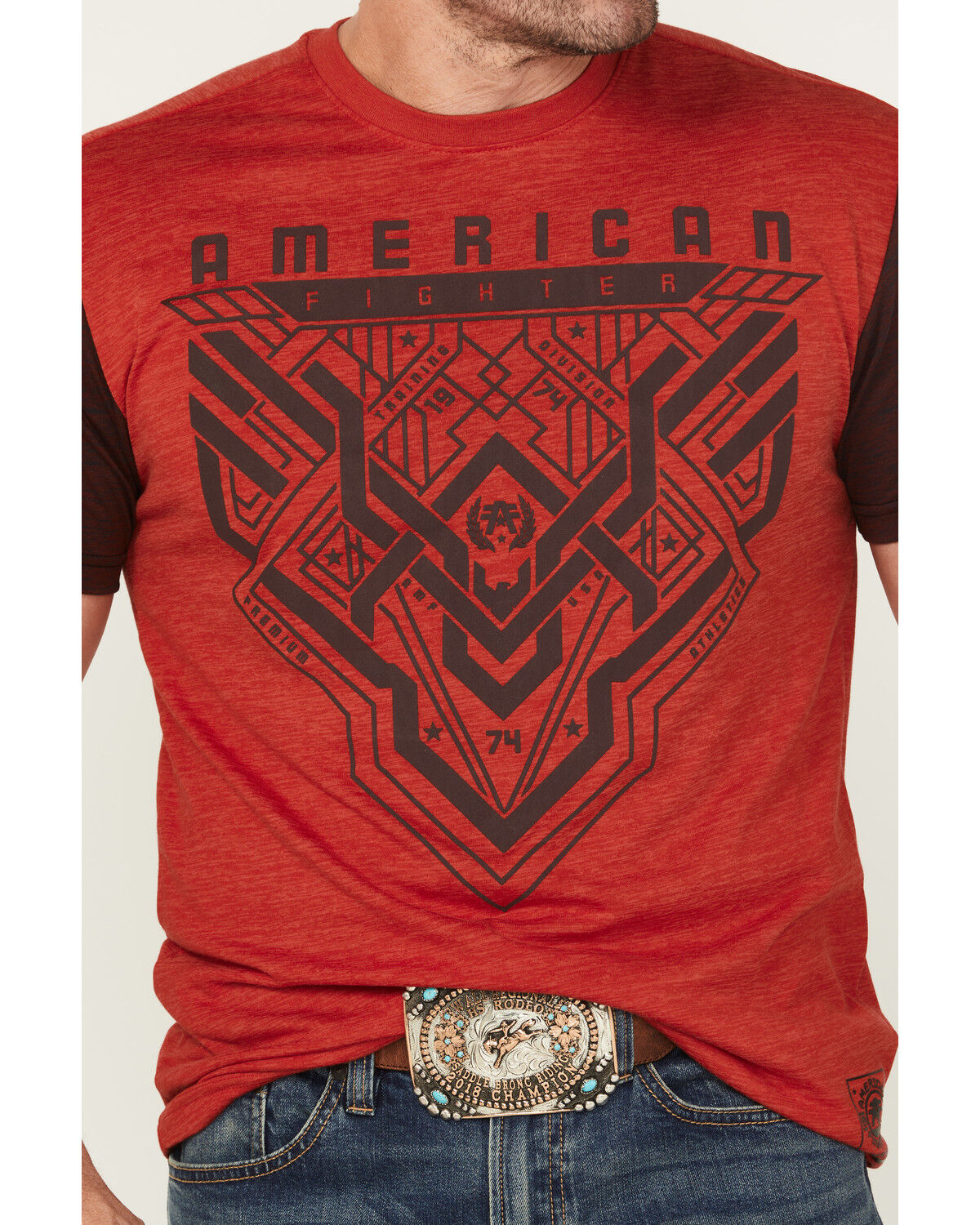 Image #4 - American Fighter Men's Ensley Short Sleeve Graphic T-Shirt, Red, hi-res