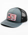 Oil Field Hats Men's Sniper Pig America Flag Rubber Patch Mesh Back Ball Cap , Charcoal, hi-res