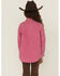 Image #4 - Wrangler Girls' Corduroy Long Sleeve Snap Western Shirt, Pink, hi-res