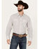 Image #1 - Roper Men's Amarillo Medallion Print Long Sleeve Snap Western Shirt , Light Grey, hi-res