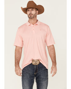 Ariat Men's Solid Pink Flamingo Short Sleeve TEK Polo Shirt , Pink, hi-res