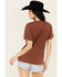 Image #4 - Cleo + Wolf Women's Free Your Soul Short Sleeve Cropped Graphic Tee, Chocolate, hi-res