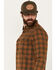Brothers & Sons Men's Bell Everyday Plaid Print Long Sleeve Button-Down Flannel Shirt, Rust Copper, hi-res