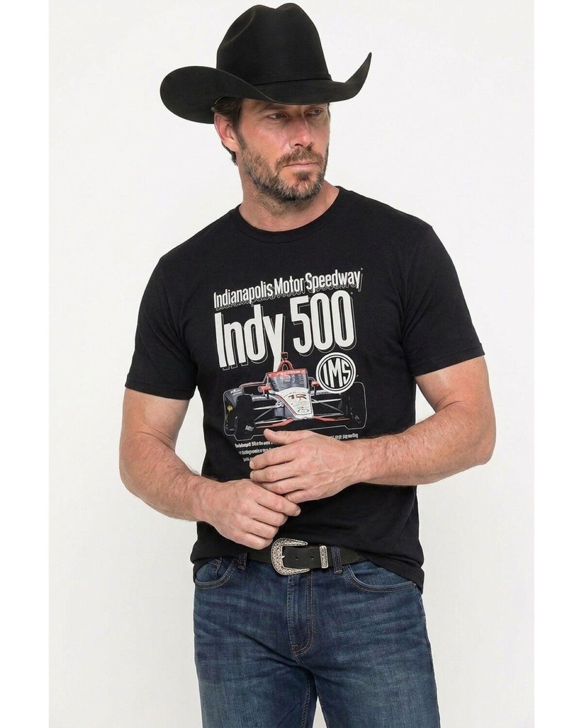 Americana Men's Indy 500 Cover Ad Short Sleeve Graphic T-Shirt, Black, hi-res