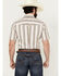 Image #4 - Ely Walker Men's Striped Print Short Sleeve Snap Western Shirt, Tan, hi-res