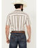 Image #4 - Ely Walker Men's Striped Print Short Sleeve Snap Western Shirt , Tan, hi-res