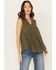 Image #1 - Molly Bracken Women's Crochet Sleeveless Peasant Top, Olive, hi-res