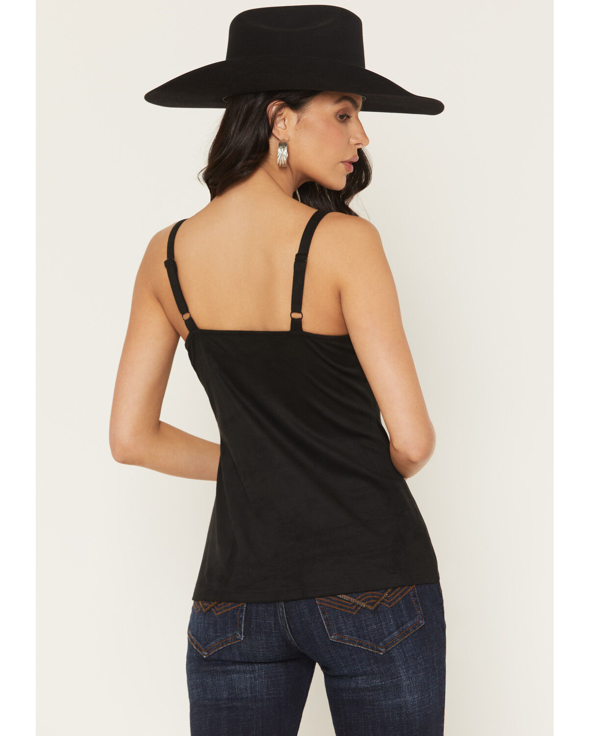 Image #4 - Idyllwind Women's Weona Studded Faux Suede Cami, Black, hi-res