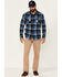 Howitzer Men's Blue Admiral Plaid Long Sleeve Button-Down Flannel Shirt , Teal, hi-res