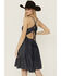 Image #4 - Ariat Women's Calico Chambray Tie Back Mini Dress, Navy, hi-res