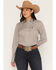 Image #1 - Cinch Women's Striped Long Sleeve Button-Down Western Shirt, White, hi-res