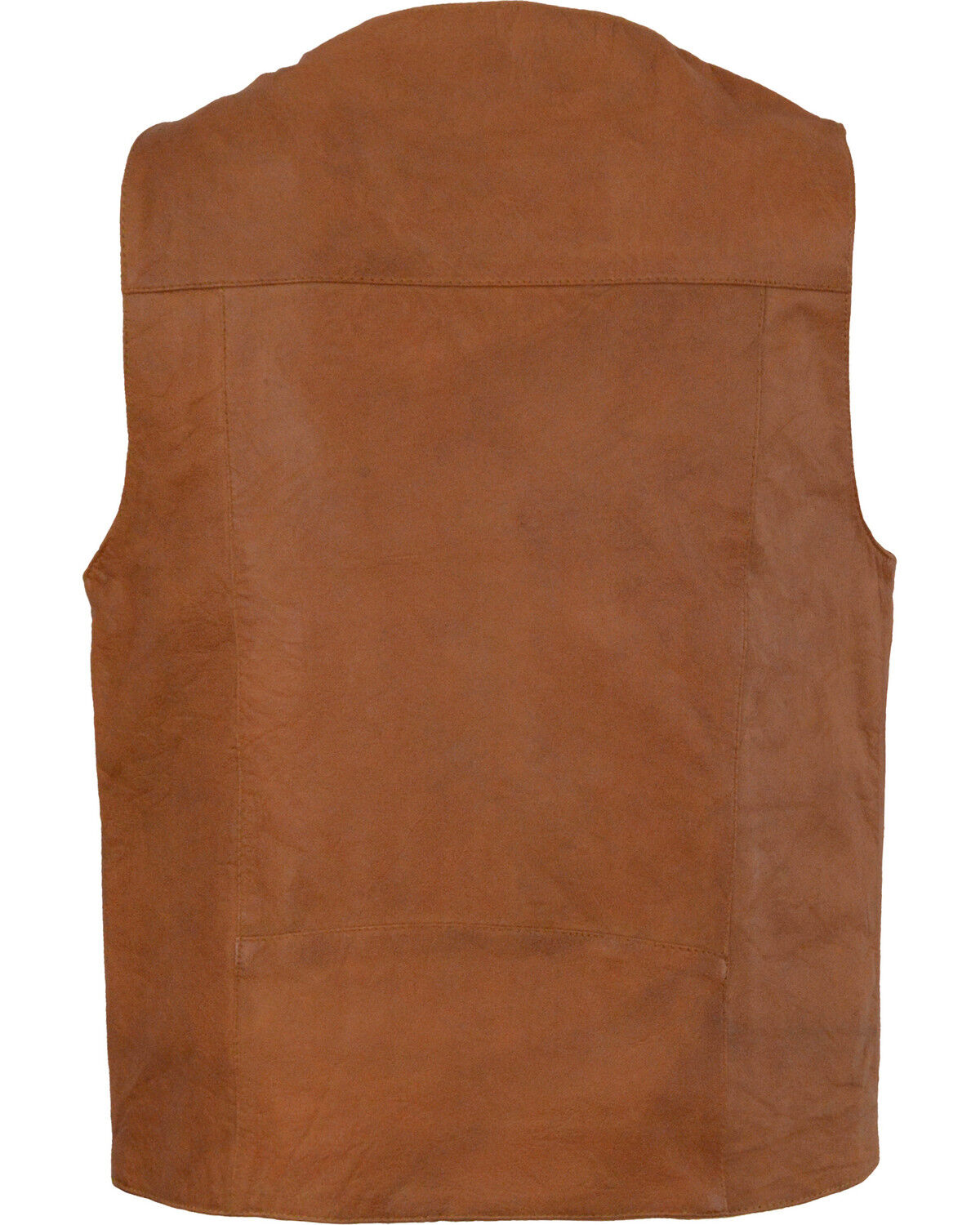 Image #2 - Milwaukee Leather Men's Western Plain Side Vest, Tan, hi-res