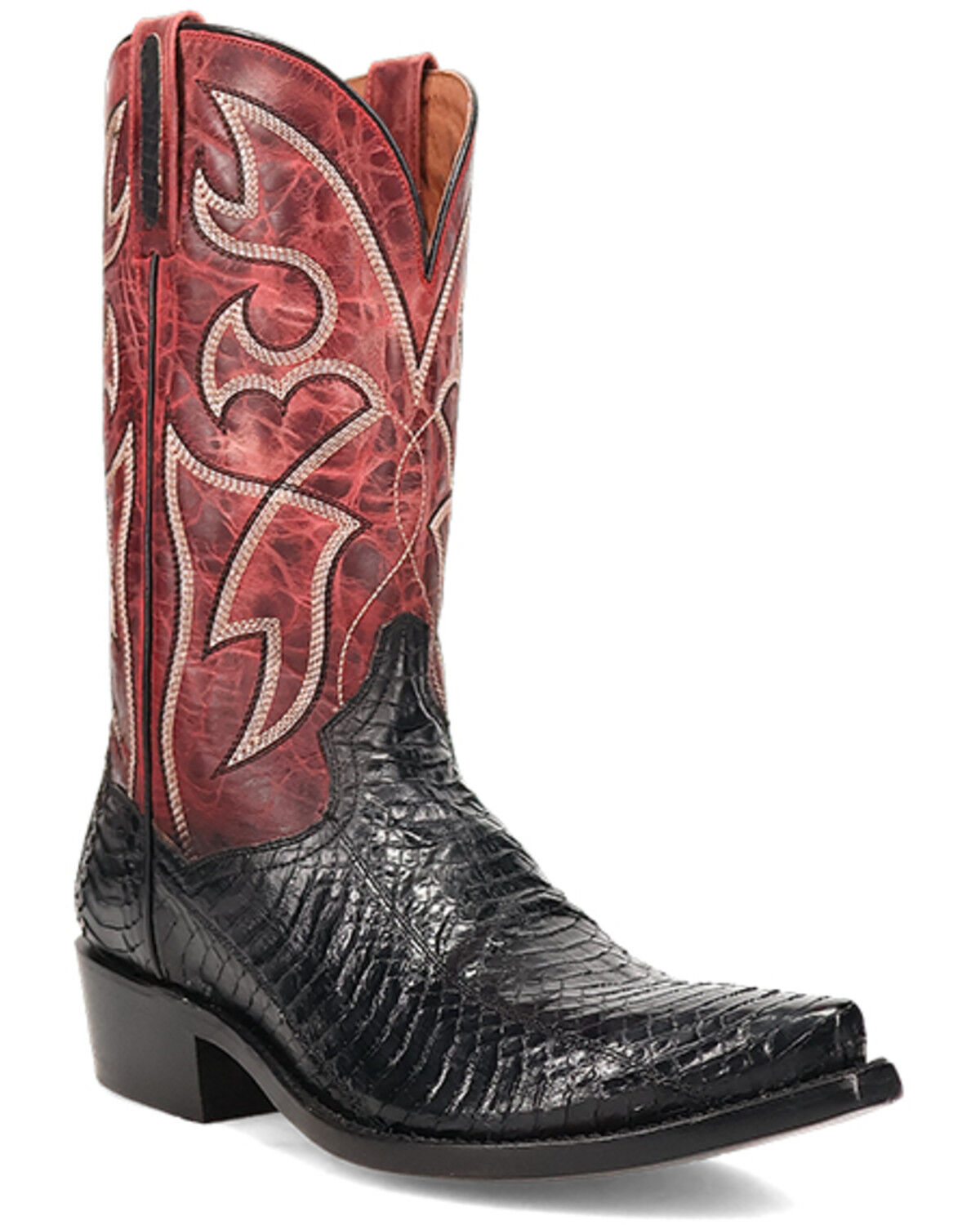 Image #1 - Dan Post Men's Exotic Snake Western Boots - Snip Toe, Black, hi-res