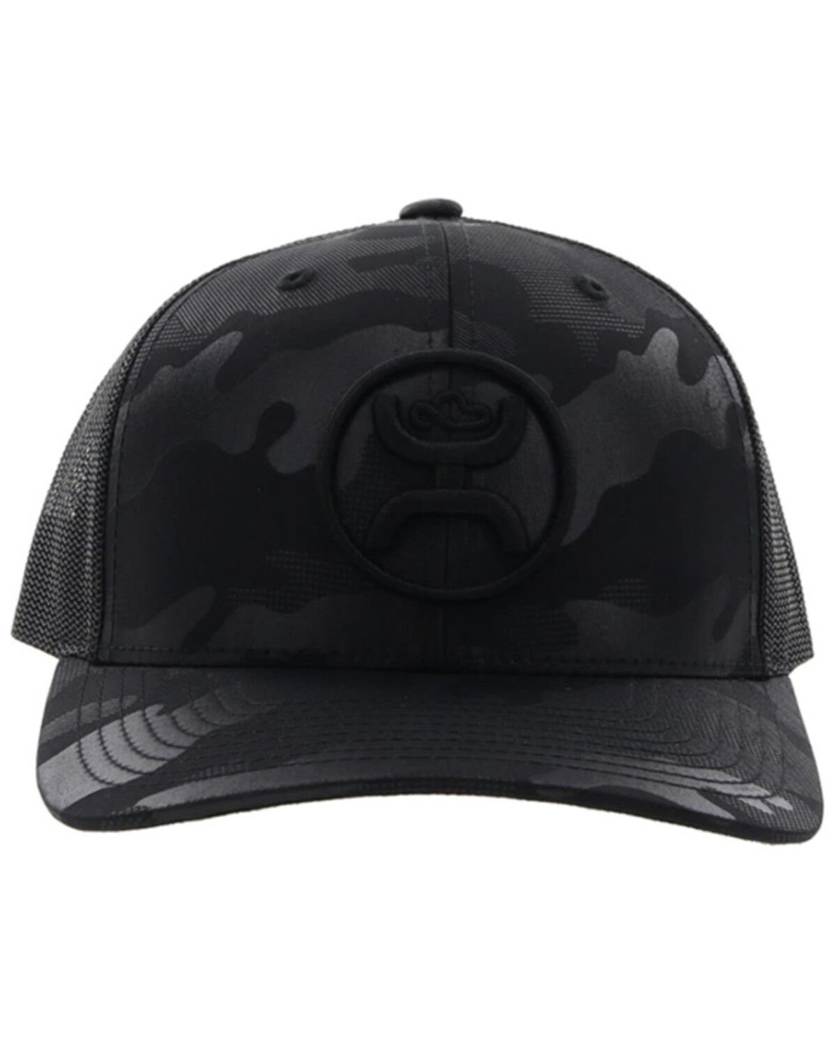 Image #3 - Hooey Kids' O Classic Embroidered Logo Camo Print Trucker Cap, Black, hi-res