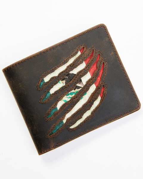 Image #1 - Cody James Men's Brown Mexico Slash Bifold Leather Wallet, Brown, hi-res