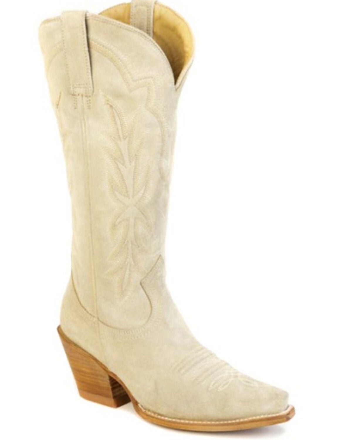 Image #1 - Stetson Women's Mae Tall Suede Western Boots - Snip Toe, Tan, hi-res