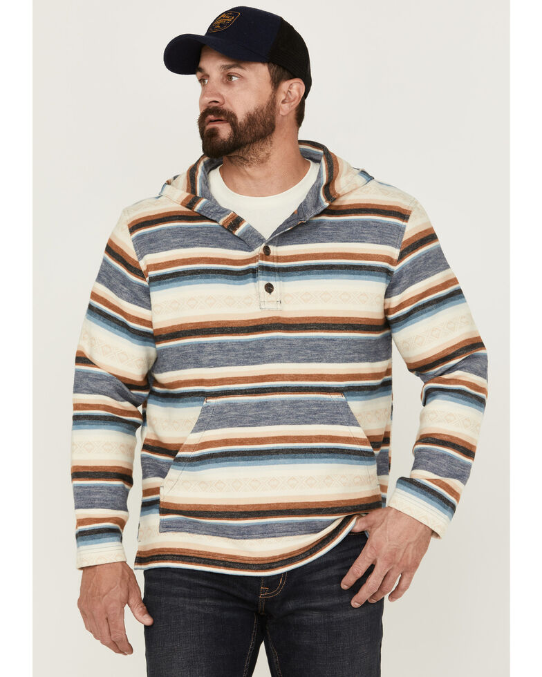 Pendleton Men's Doublesoft Popover Hooded Pullover , Blue, hi-res