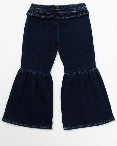 Image #3 - Wrangler Toddler Girls' Dark Wash Flare Pants, Dark Wash, hi-res