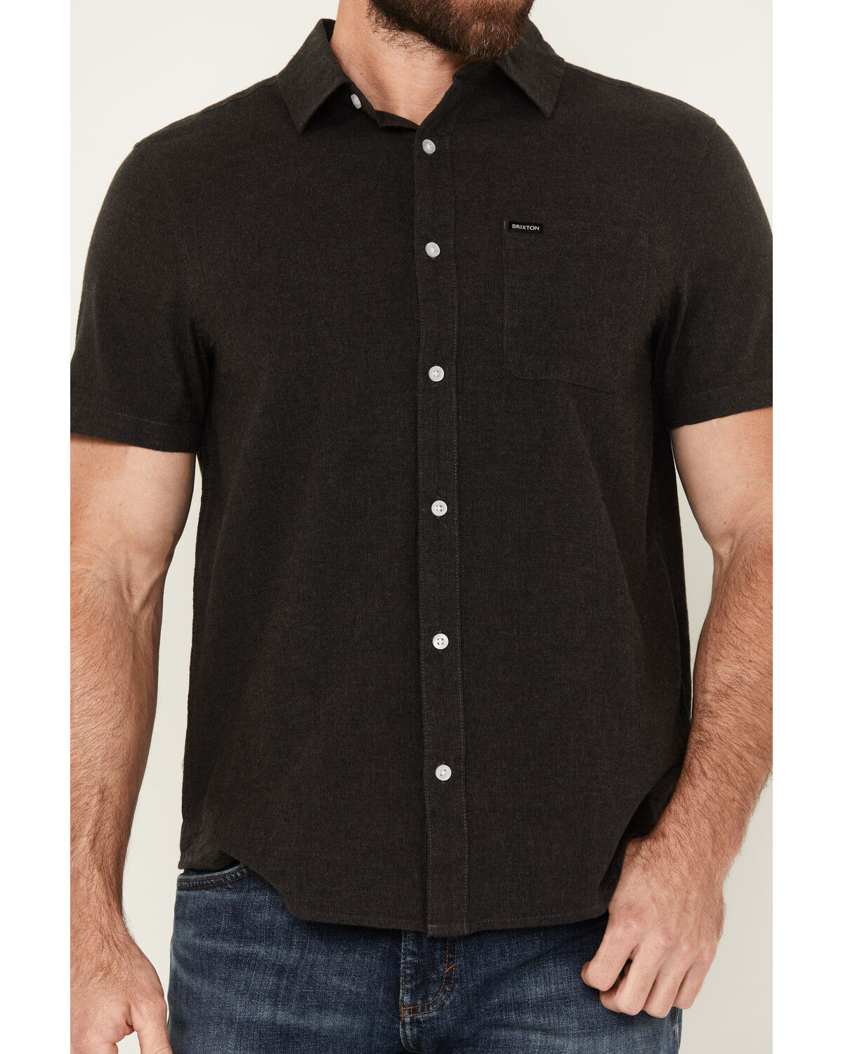 Image #3 - Brixton Men's Charter Short Sleeve Button-Down Shirt, Black, hi-res