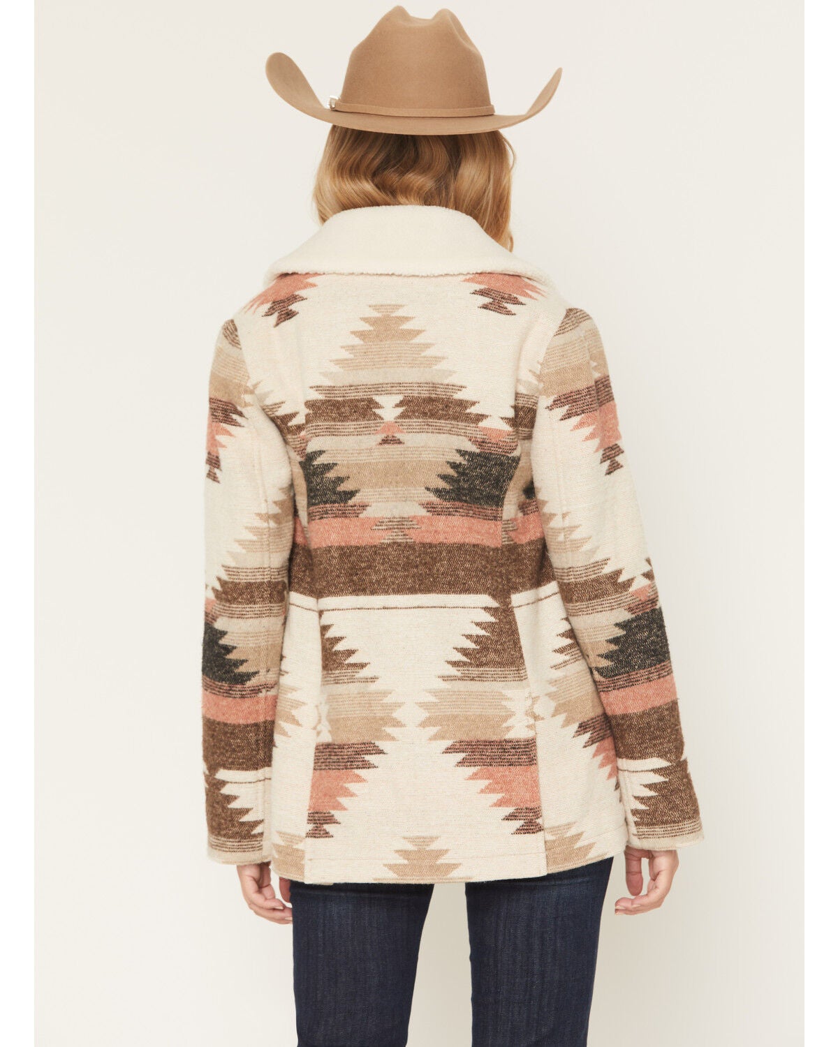 Image #4 - Panhandle Slim Women's Southwestern Print Button-Down Coat, Brown, hi-res