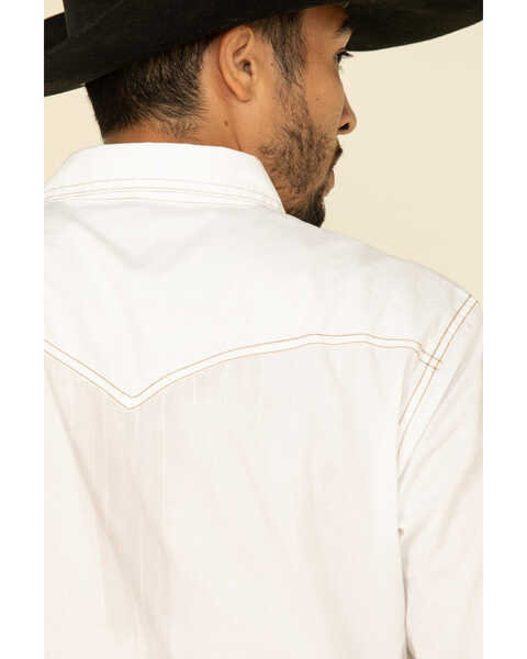 Image #5 - Wrangler Retro Premium Men's White Solid Long Sleeve Western Shirt , White, hi-res