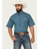 Image #1 - Cinch Men's Geo Print Short Sleeve Button-Down Western Shirt - Big, Blue, hi-res