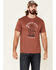 Moonshine Spirit Men's Cactus Bottles Graphic Short Sleeve T-Shirt , Medium Red, hi-res