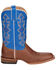 Image #2 - Justin Men's Tan Dayne Punchy Buckskin Leather Western Boot - Square Toe , Blue, hi-res