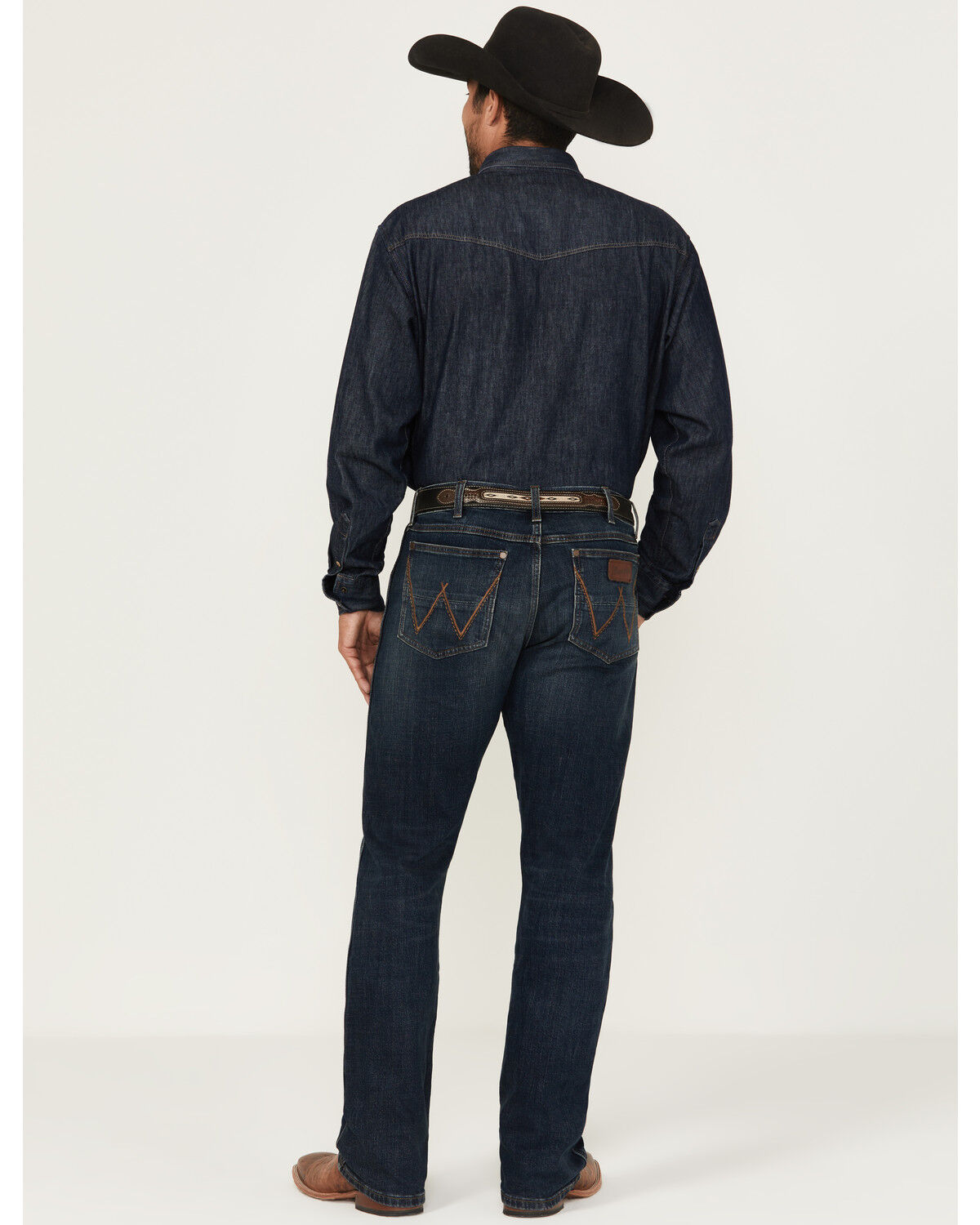Image #3 - Wrangler Retro Men's Richland Dark Wash Slim Bootcut Stretch Denim Jeans, Dark Wash, hi-res