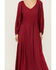 Image #3 - Gunit Solid Lace Women's Long Sleeve Maxi Dress , Wine, hi-res