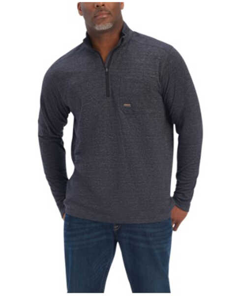 Image #1 - Ariat Men's Rebar Foundation 1/4 Zip Long Sleeve Work Baselayer Pullover , Charcoal, hi-res