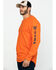 Image #3 - Hawx Men's Orange Logo Long Sleeve Work T-Shirt - Tall, Orange, hi-res