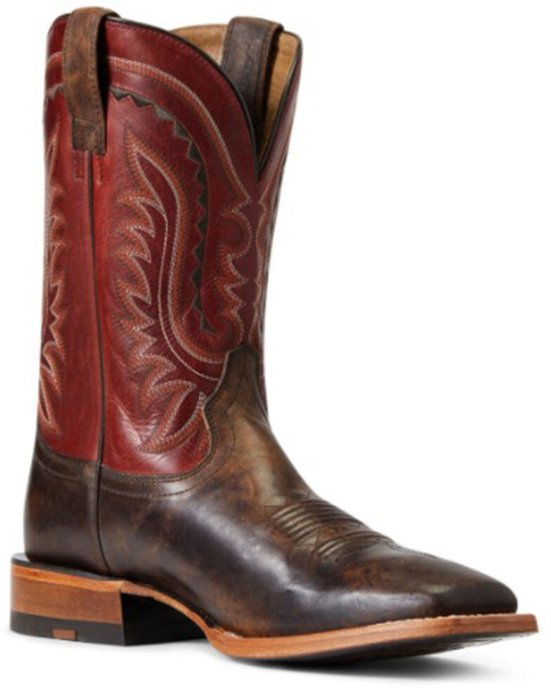 Ariat Men's Maple & Barn Red Parada Tek Leather Western Boot - Wide Square Toe , Brown, hi-res
