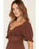 Image #2 - Rosabelle Honey Women's Crochet Front Midi Dress, Brown, hi-res