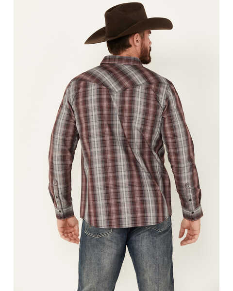 Image #5 - Moonshine Spirit Men's Ricochet Plaid Print Long Sleeve Snap Western Shirt, Purple, hi-res
