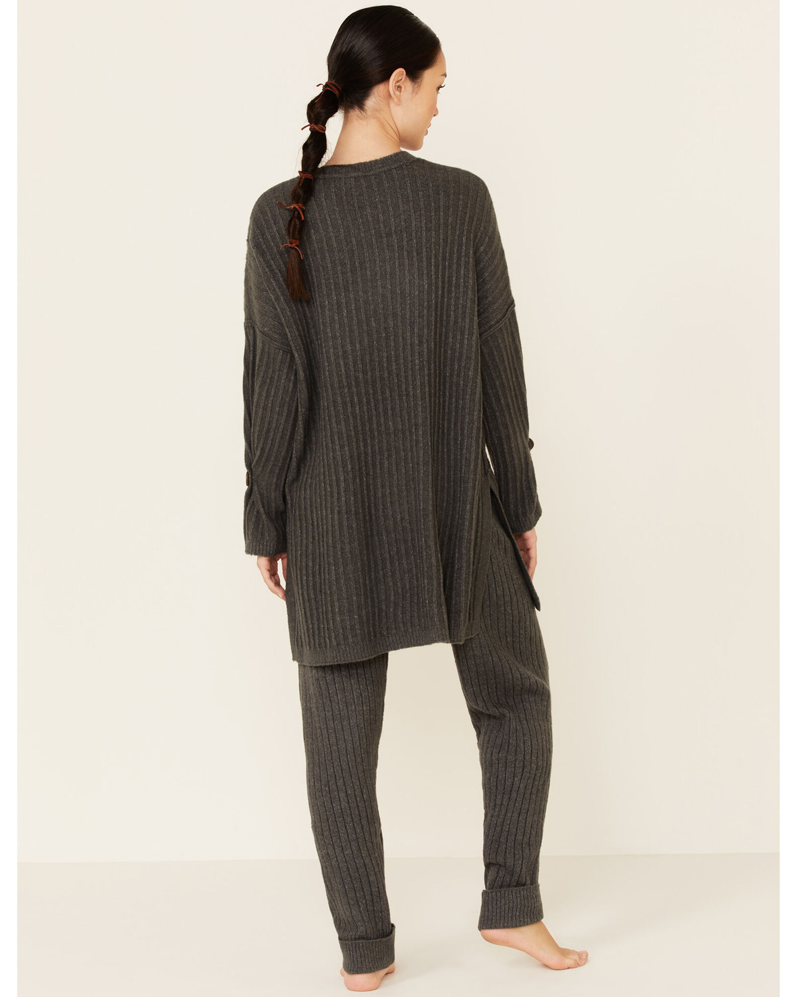 Image #2 - Free People Women's Around The Clock Jogger Sweatpants, Charcoal, hi-res