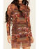 Image #3 - Rock & Roll Denim Women's Boot Barn Exclusive Mesh Desert Print Long Sleeve Mini Dress, Brown, hi-res