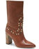Image #1 - Free People Women's Dakota Heel Studded Leather Western Boots - Pointed Toe , Brown, hi-res